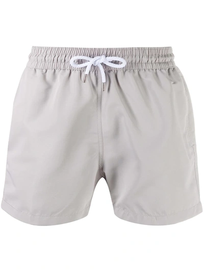 Shop Frescobol Carioca Drawstring Swim Shorts In Grey