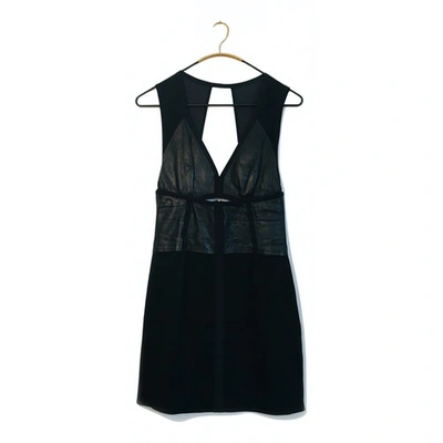 Pre-owned Alexander Wang Leather Mini Dress In Black