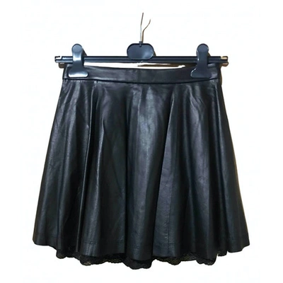 ALICE AND OLIVIA Pre-owned Leather Mini Skirt In Black