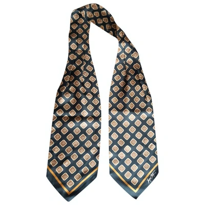 Pre-owned Jacques Fath Silk Scarf In Black