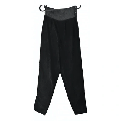 Pre-owned Fiorucci Velvet Carot Pants In Black