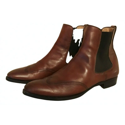 Pre-owned Carvil Leather Boots In Brown