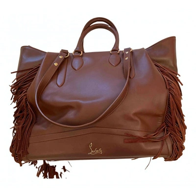 Pre-owned Christian Louboutin Leather Handbag In Brown