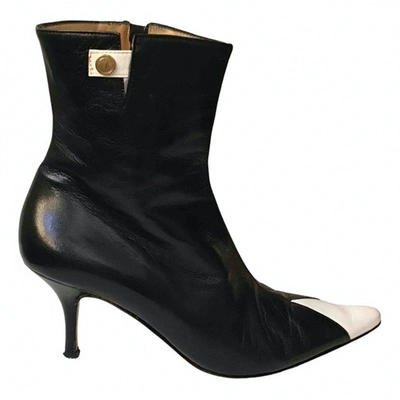 Pre-owned Blumarine Leather Ankle Boots In Black