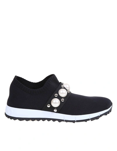 Shop Jimmy Choo Verona Sneakers With Applied Pearls And Studs In Black