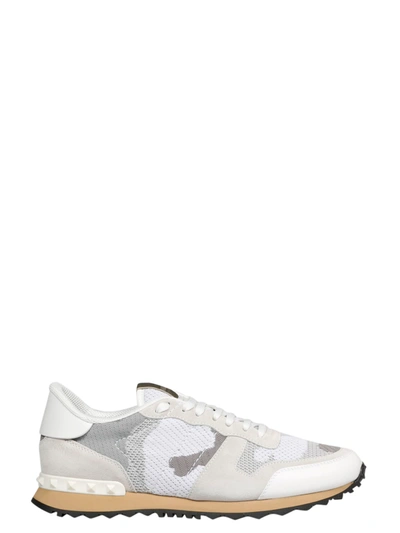 Shop Valentino Rockrunner Camou Sneaker In White