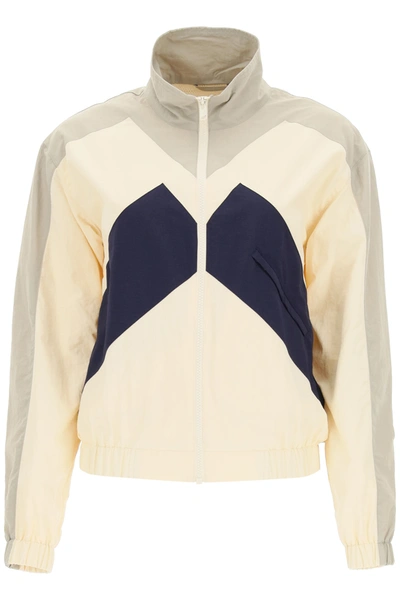 Shop Kenzo Sport Little X Color Block Windbreaker Jacket In Ecru (grey)