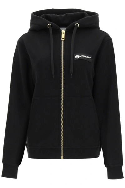 Shop Burberry Aubree Sweatshirt With Check Inserts In Black (black)