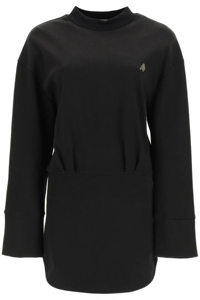 Shop Attico Palmer Jersey Mini Dress In Black (black)