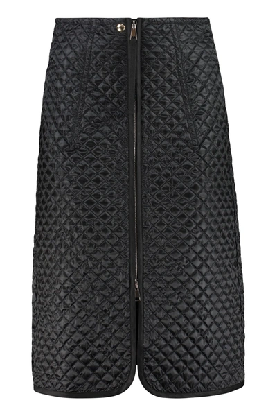 Shop Moncler 2  1952 - Quilted Nylon Skirt In Black