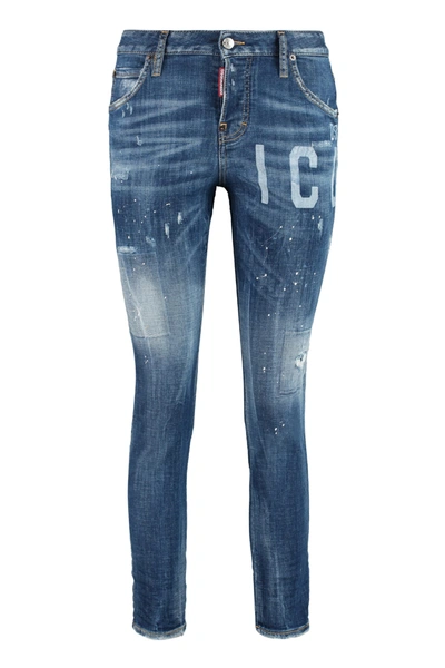 Shop Dsquared2 Cool Girl Worn-out Details Jeans In Denim