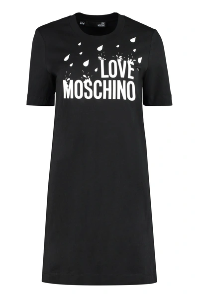 Shop Love Moschino Cotton T-shirt Dress In Black
