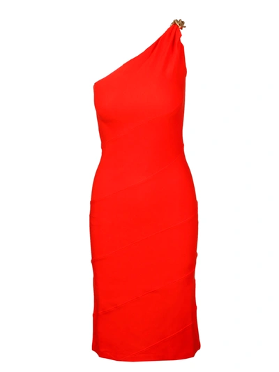 Shop Givenchy Chain Asymmetrical Longuette Dress In Red