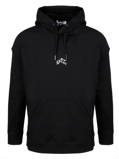 Shop Givenchy Refracted Logo Hoodie In Black