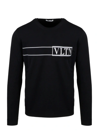 Shop Valentino Vltn Tag Sweater In Black