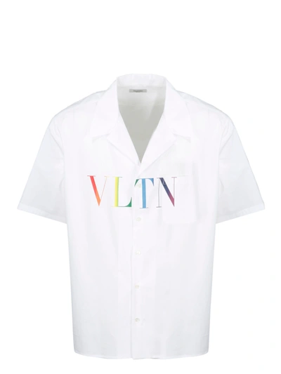 Shop Valentino Vltn Bowling Shirt In White