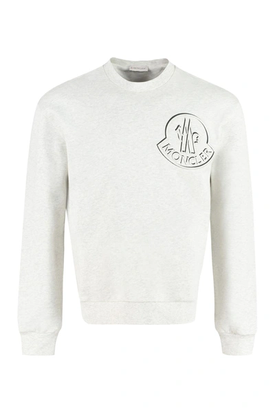 Shop Moncler Cotton Crew-neck Sweatshirt In Grey