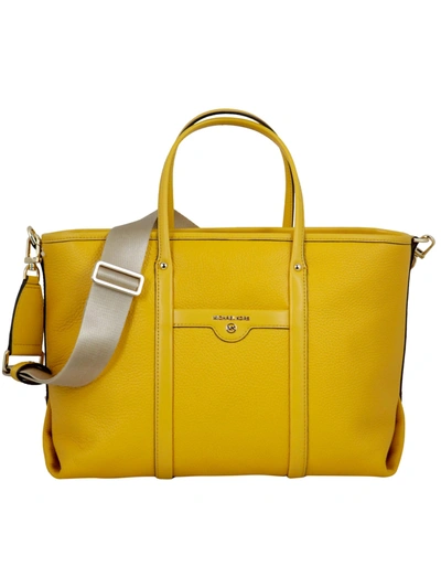 Shop Michael Kors Md Conv Tote Shopping Bag In Yellow