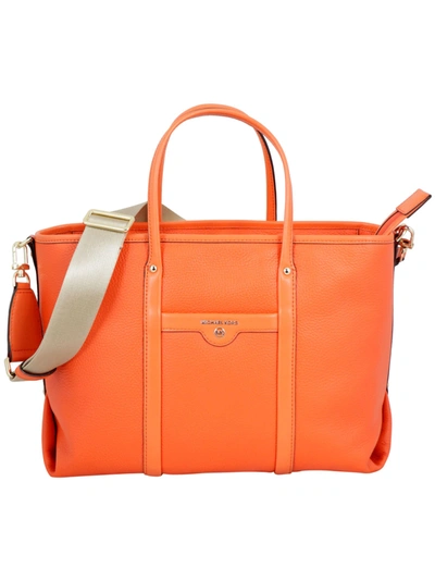 Shop Michael Kors Md Conv Tote Shopping Bag In Orange