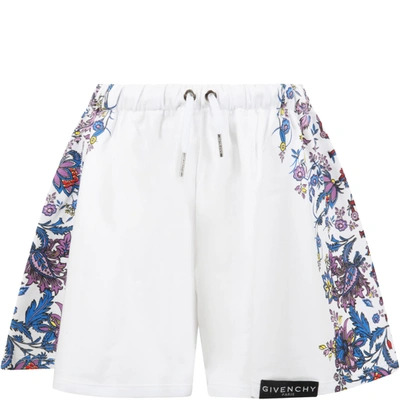 Shop Givenchy White Shorts For Girl With Logo