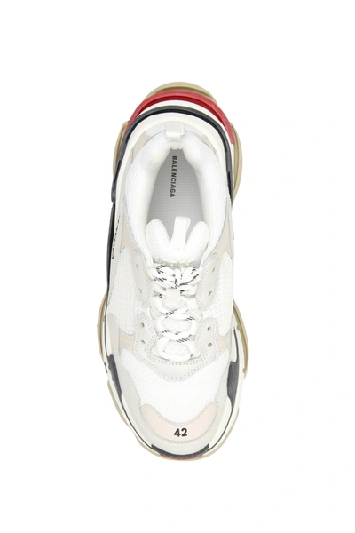 Shop Balenciaga Triple S Sneakers In White White Red