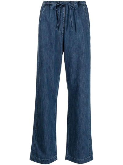 Valentino Straight Leg Denim Trousers In Blue