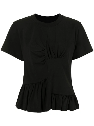 Shop Marques' Almeida Panelled Gathered T-shirt In Black