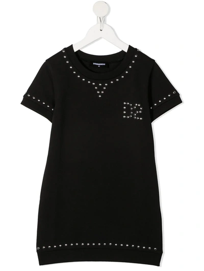 Shop Dsquared2 Stud-embellished T-shirt Dress In Black