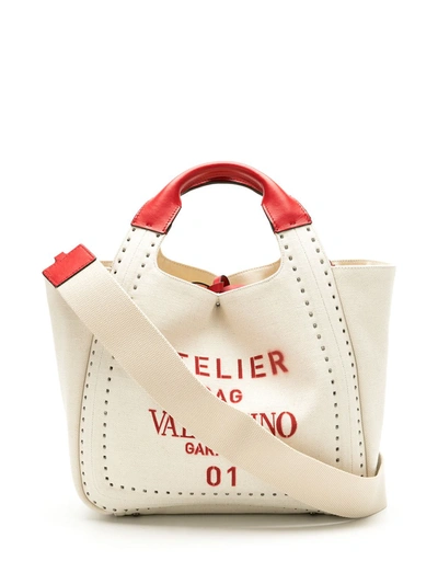Shop Valentino Atelier Shopping Bag In Neutrals