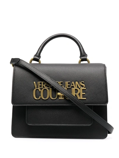 Shop Versace Jeans Couture Logo-plaque Tote Bag In Black