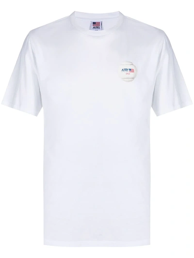 Shop Autry Logo Patch Crew-neck T-shirt In White