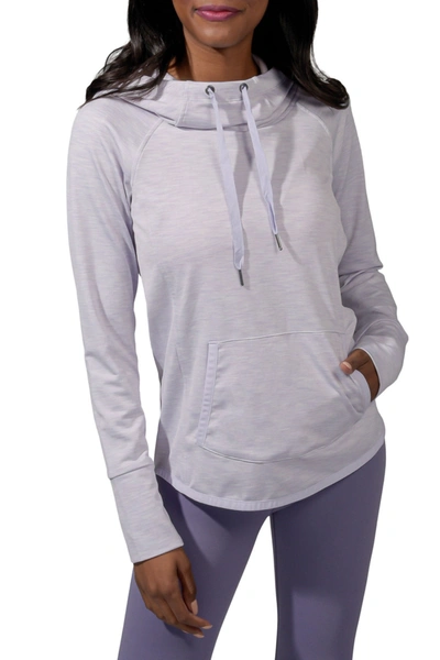 Shop 90 Degree By Reflex Cold Gear Hooded Heathered Sweatshirt In Lilac Sd