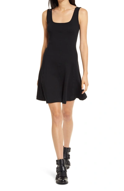 Shop Ninety Percent Square Neck Skater Dress In Black