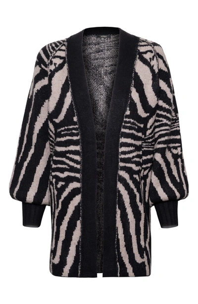 Shop Afrm V-neck Tunic Sweater In Brown/ Noir Zebra