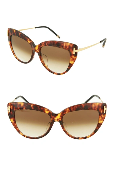 Shop Boucheron 54mm Cat Eye Sunglasses In Brown Brown