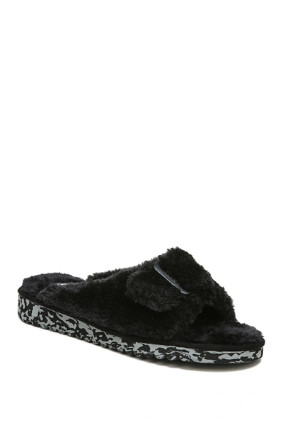 Shop Dr. Scholl's Staycay Og Faux Fur Buckle Slide Sandal In Black