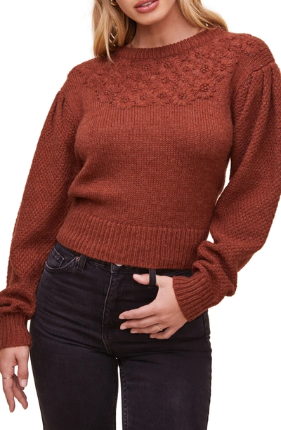 Shop Astr Samantha Sweater In Dark Nutmeg