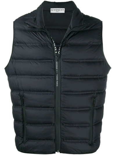 Shop Givenchy Puffer Waistcoat In Black