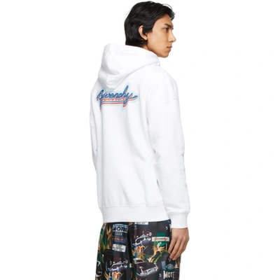 Shop Givenchy White Neon Logo Zip-up Hoodie In 100 White