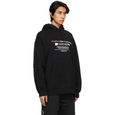 Shop Givenchy Black 'studio Homme' Hoodie In 001 Black