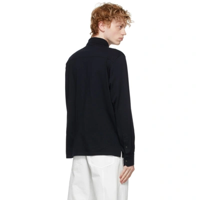 Shop Ermenegildo Zegna Navy Cotton Long Sleeve Polo In B09 Navy