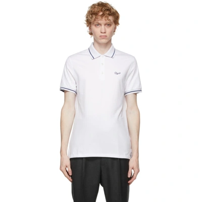 Shop Ermenegildo Zegna White Stretch Cotton Polo In N00 White