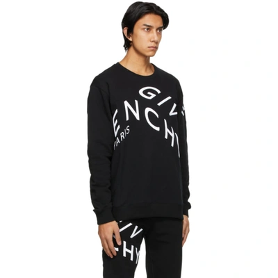 Shop Givenchy Black Refracted Logo Sweatshirt In 004 Black/w