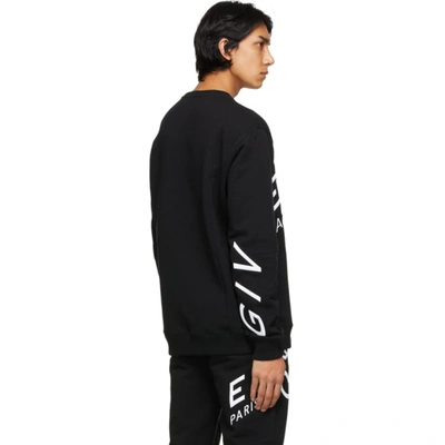 Shop Givenchy Black Refracted Logo Sweatshirt In 004 Black/w