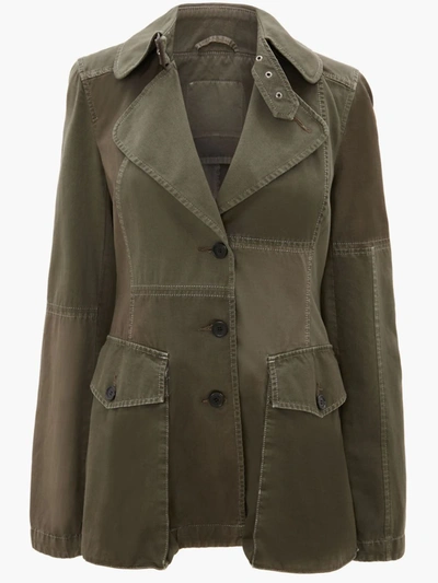 Shop Jw Anderson Tailored Cargo Jacket In Green