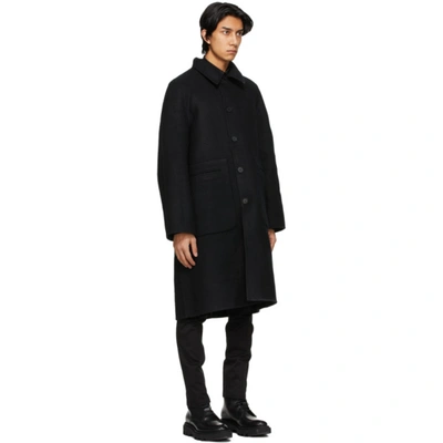 Shop Givenchy Reversible Black & Grey Wool Chain Coat In 002 Black/g