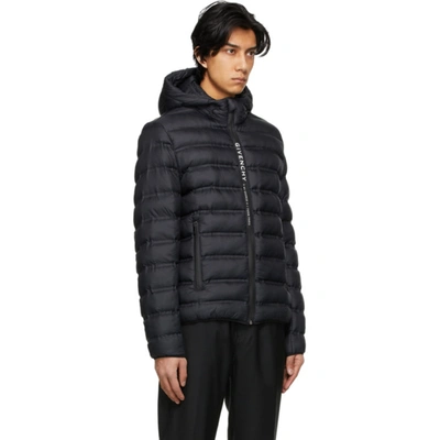 Shop Givenchy Black Band Logo Puffer Jacket In 001 Black