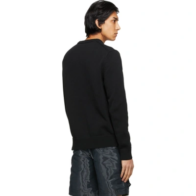 Shop Givenchy Black Knit Logo Sweater In 004 Black/w