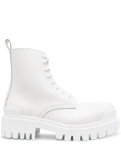 Shop Balenciaga Strike 20mm Boots In White