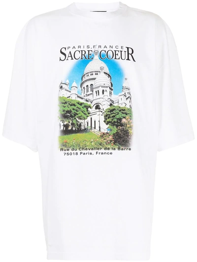 Shop Balenciaga Sacre Coeur Print Oversized T-shirt In White